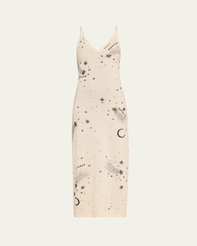 Denise Constellation Beaded Llama Sweater Dress